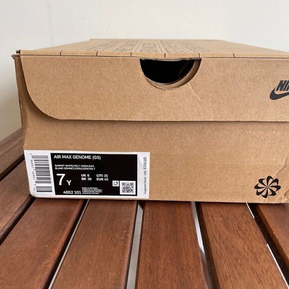 Nike Air Max Genome(GS) WHITE BLUE YELLOW Women 8.5/Big Kid 7Y(CZ4652-101) - Picture 12 of 13